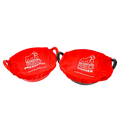 Red Gorilla TubCover twin pack in red, two elasticated covers printed Breakfast and Dinner