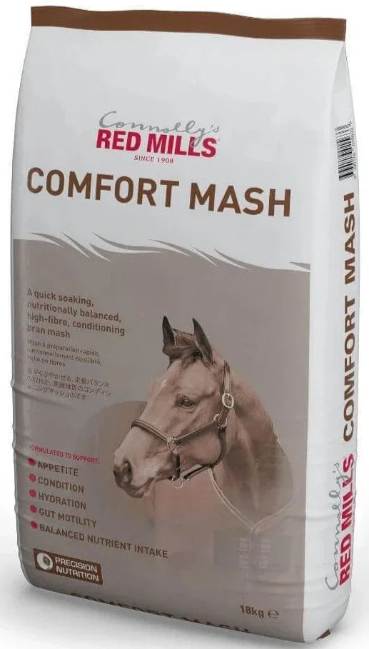 Red Mills Comfort Mash 18kg bag, quick-soaking oat-free bran mash for horses