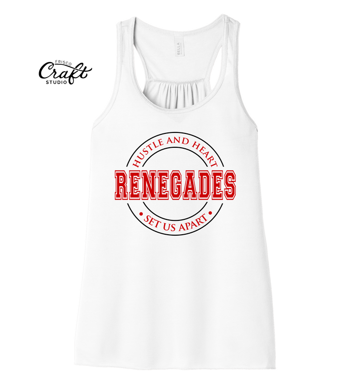 Renegades Hustle & Heart Flowy Racerback Tank - White