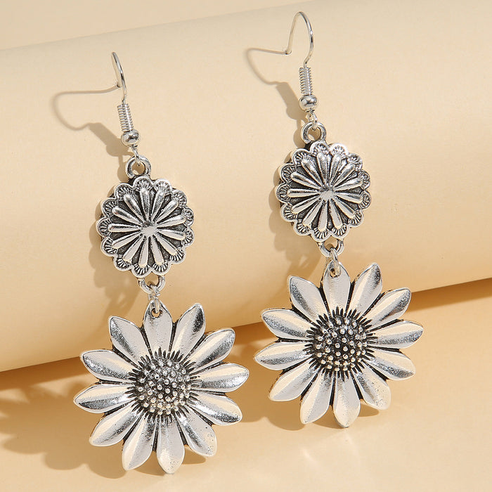 Retro Sunflower Earrings INS Fashion Jewelry Gift Women