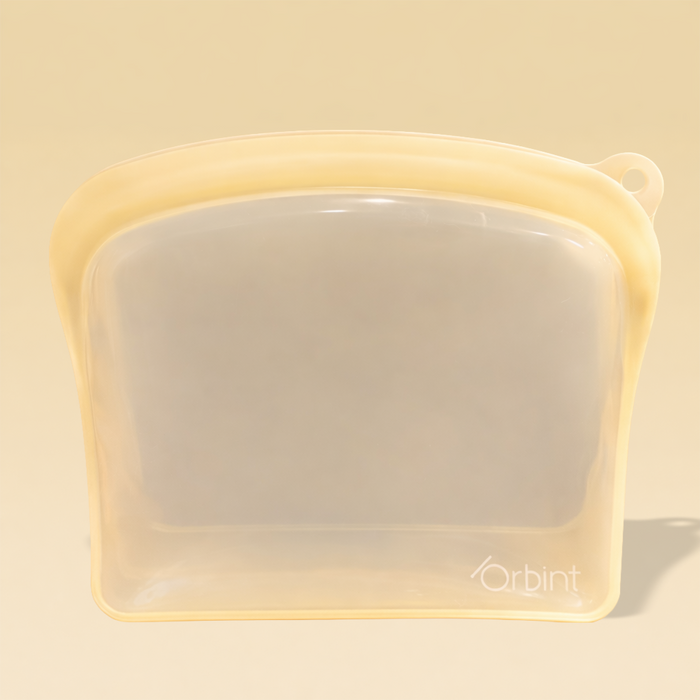 Reusable Silicone Food Storage Bags – Leakproof Freezer Bags 10oz - Yellow
