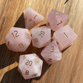 Rose Quartz Gemstone Dice Engraved Gaming Set