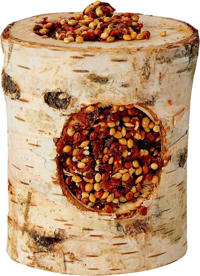 Rosewood Naturals carrot woodroll, an edible wood roll with a carrot centre for small gnawing pets