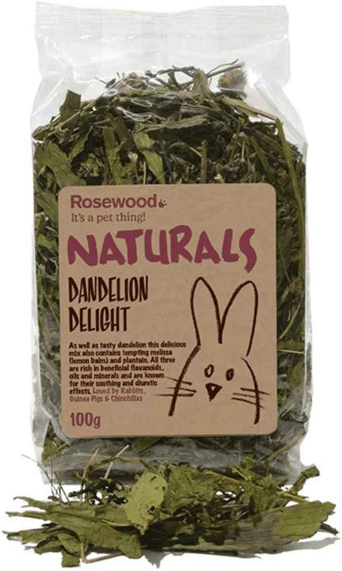 Rosewood Naturals Dandelion Delight pouch of dried dandelion, melissa and plantain for small pets, 100g