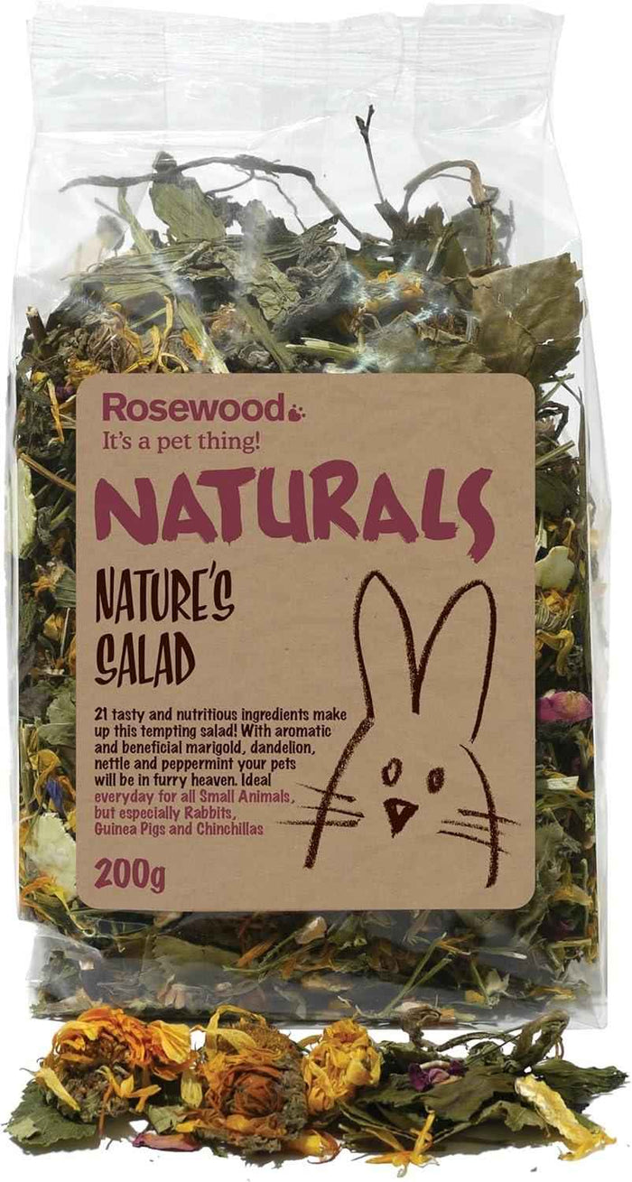 Rosewood Naturals Nature’s Salad mixed flakes, leaves and petals treat for small animals