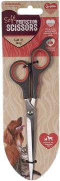 Rosewood Soft Protection grooming scissors for cats and dogs, straight blades with moulded finger grips