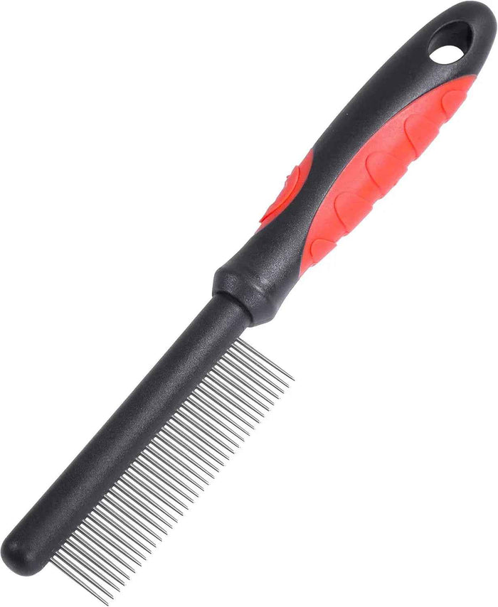 Rosewood Soft Protection medium comb for dogs and cats, evenly spaced metal teeth on a moulded handle
