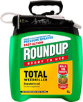 Roundup Total Pump ’N Go 5 litre weedkiller pack with its hose, lance and pump handle