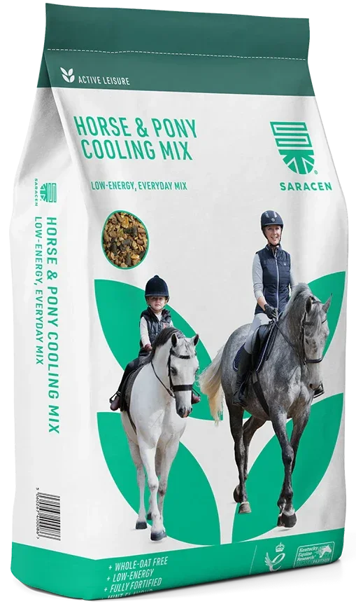 Saracen Horse & Pony Cooling Mix 20kg bag, oat-free low-energy alfalfa-based mix
