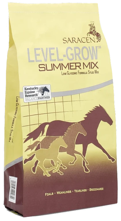 Saracen Level-Grow Mix Summer Formula 20kg bag, low glycaemic stud mix for youngstock and broodmares