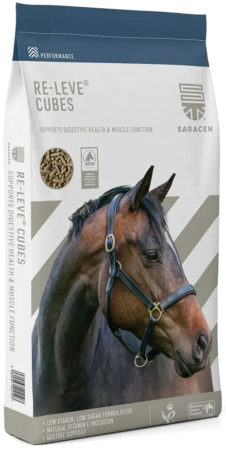 Saracen Re-Leve Cubes 20kg sack of low-starch low-sugar performance cubes for horses