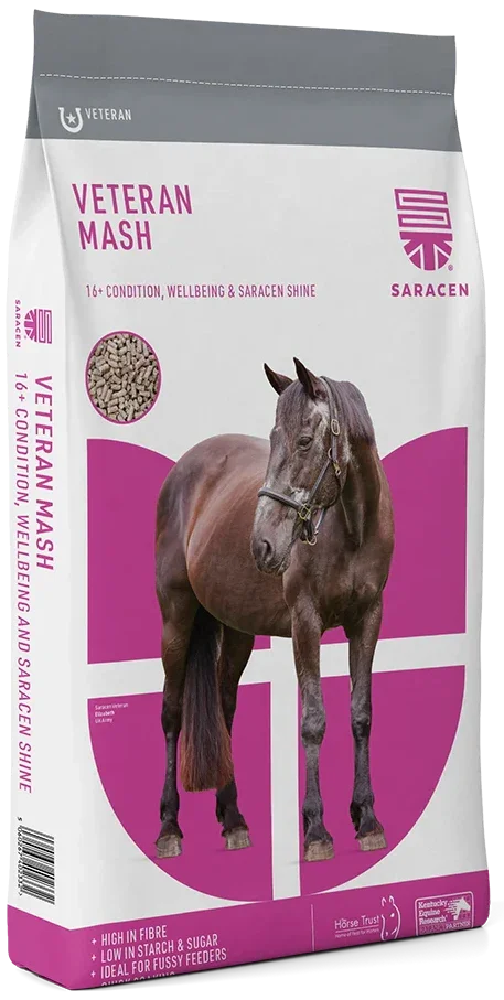 Saracen Veteran Mash 20kg sack of high-fibre quick-soak mash for horses aged 16 and over