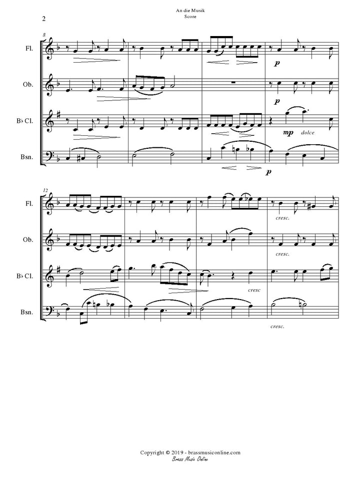 Schubert - An die Musik - Woodwind Quartet