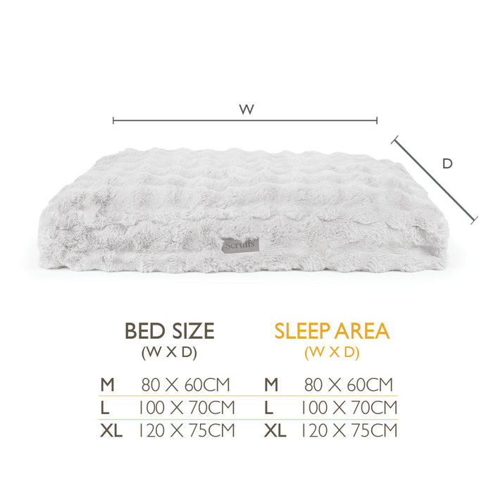 Fifth view of the machine washable Scruffs Alpine faux fur mattress in taupe, large