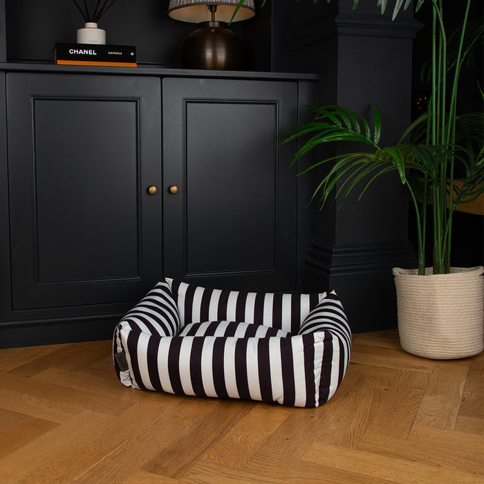 Second view of the Scruffs Amalfi extra large black stripe box bed