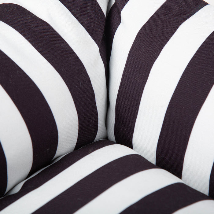 Fourth view of the extra large Scruffs Amalfi black stripe box bed with its raised sides