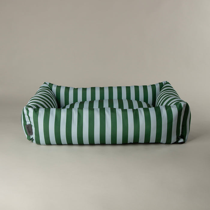 Scruffs Amalfi green striped box bed shown in a room setting