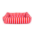 Scruffs Amalfi box bed in pink stripe, extra large at 90 x 70cm with a canvas-style outer