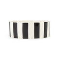 Scruffs Amalfi stoneware pet bowl in black with hand-painted stripes, 13cm across