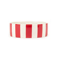 Scruffs Amalfi stoneware dog bowl in red with hand-painted stripes, 15cm across