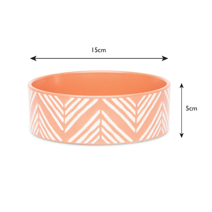 Scruffs Aztec bowls in terracotta and turquoise shown together