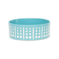Scruffs Aztec stoneware dog bowl in turquoise blue with a white geometric pattern