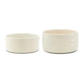 Scruffs Icon matching food and water bowl set in cream stoneware, 19cm bowls