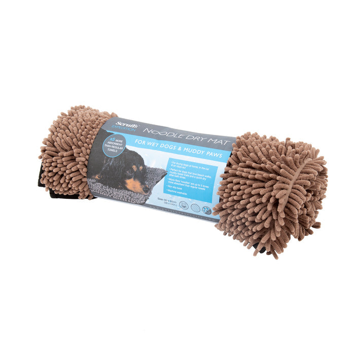 Alternative view of the chocolate Scruffs Noodle dry mat