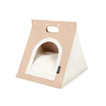 Scruffs Stockholm bag-style felt cat bed, 40 x 45 x 40cm with a faux fur cushion inside