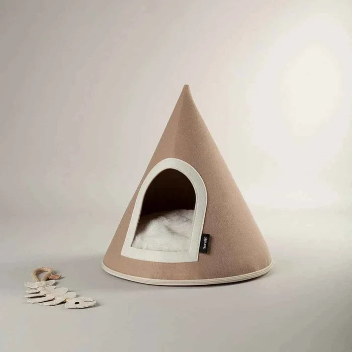 Third view of the Scruffs Stockholm felt cone cat bed, 50 x 50 x 50cm