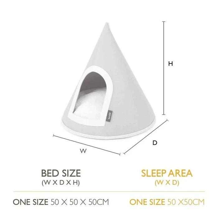 Fifth view of the enclosed Scruffs Stockholm felt cone cat bed