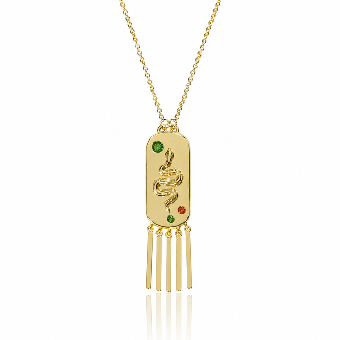 Serpent Fringe Pendant Necklace