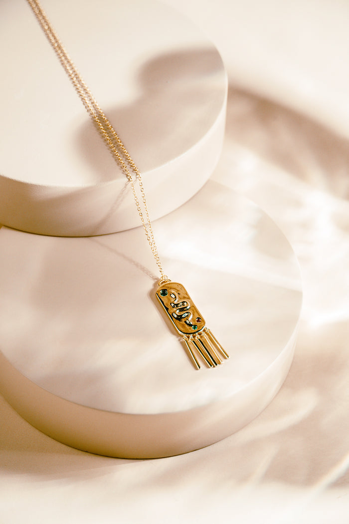 Serpent Fringe Pendant Necklace
