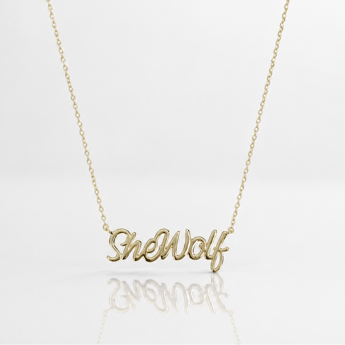 Shewolf Script Necklace
