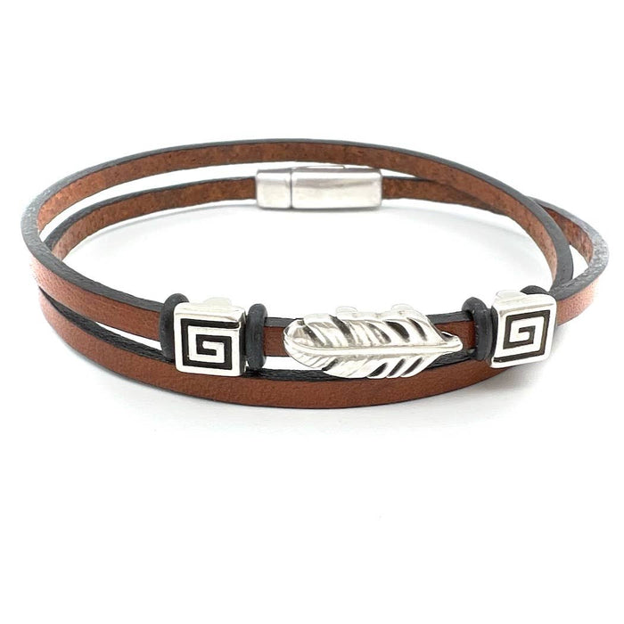 Silver Feather Wrap : Brown / Medium