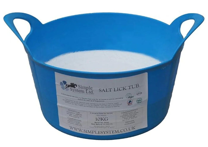 Simple System 10kg horse salt lick in a reusable flexible tub
