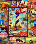 Single Layer Cotton Blanket - Retro Lighthouses Cotton