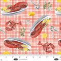 Single Layer Cotton Blanket - Seaside Boil Lobster Platters Cotton