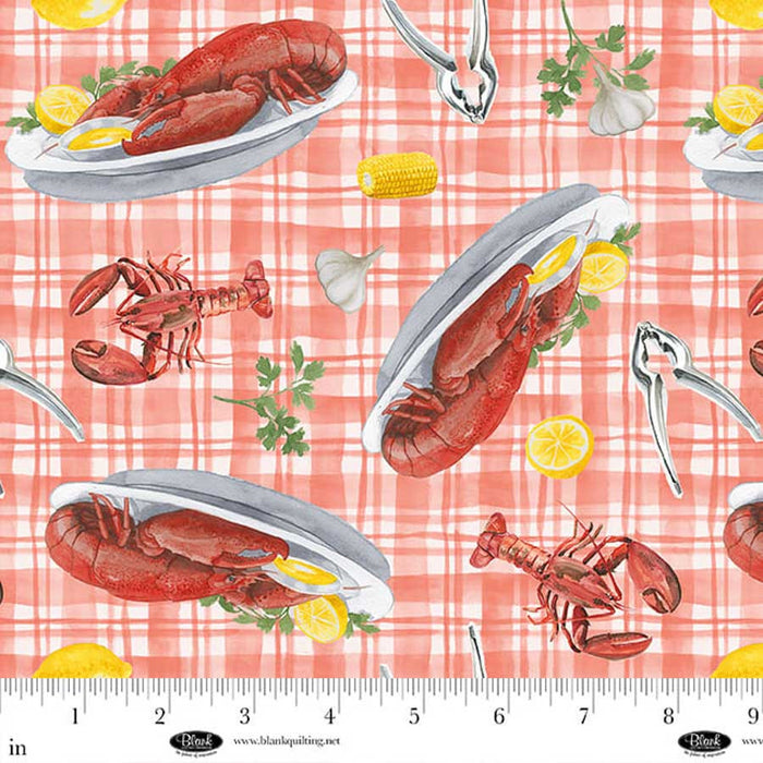 Single Layer Cotton Blanket - Seaside Boil Lobster Platters Cotton