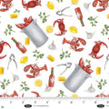 Single Layer Cotton Blanket - Seaside Boil Lobster Pots and Lobsters Cotton