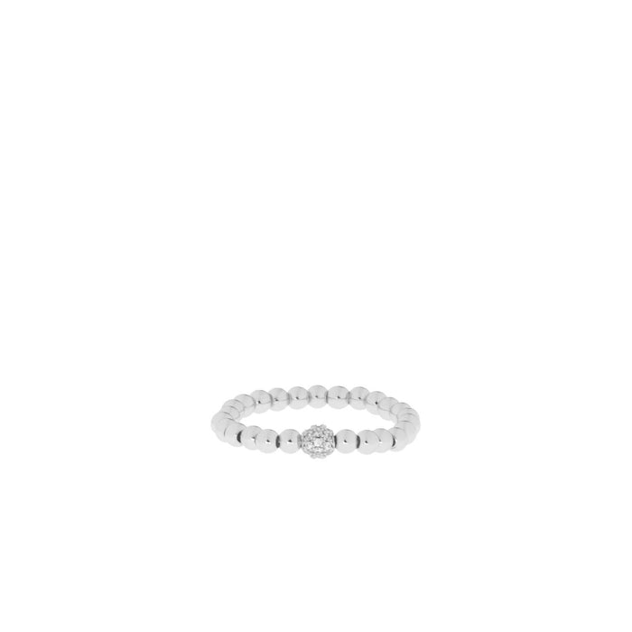 Single Pave Stretch Ring: Silver