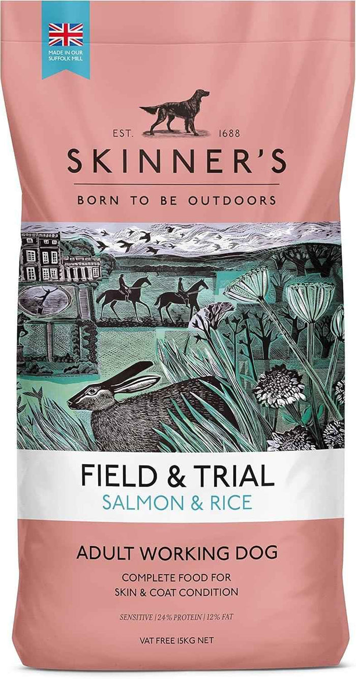 Skinner's Field & Trial Salmon & Rice complete dry working dog food, 15kg bag