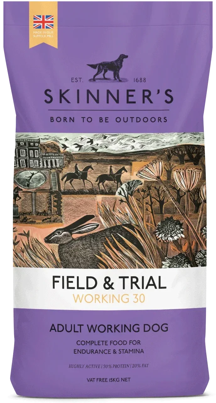 Skinner's Field & Trial Working 30 15kg bag of dry working dog food, the food formerly sold as Superior