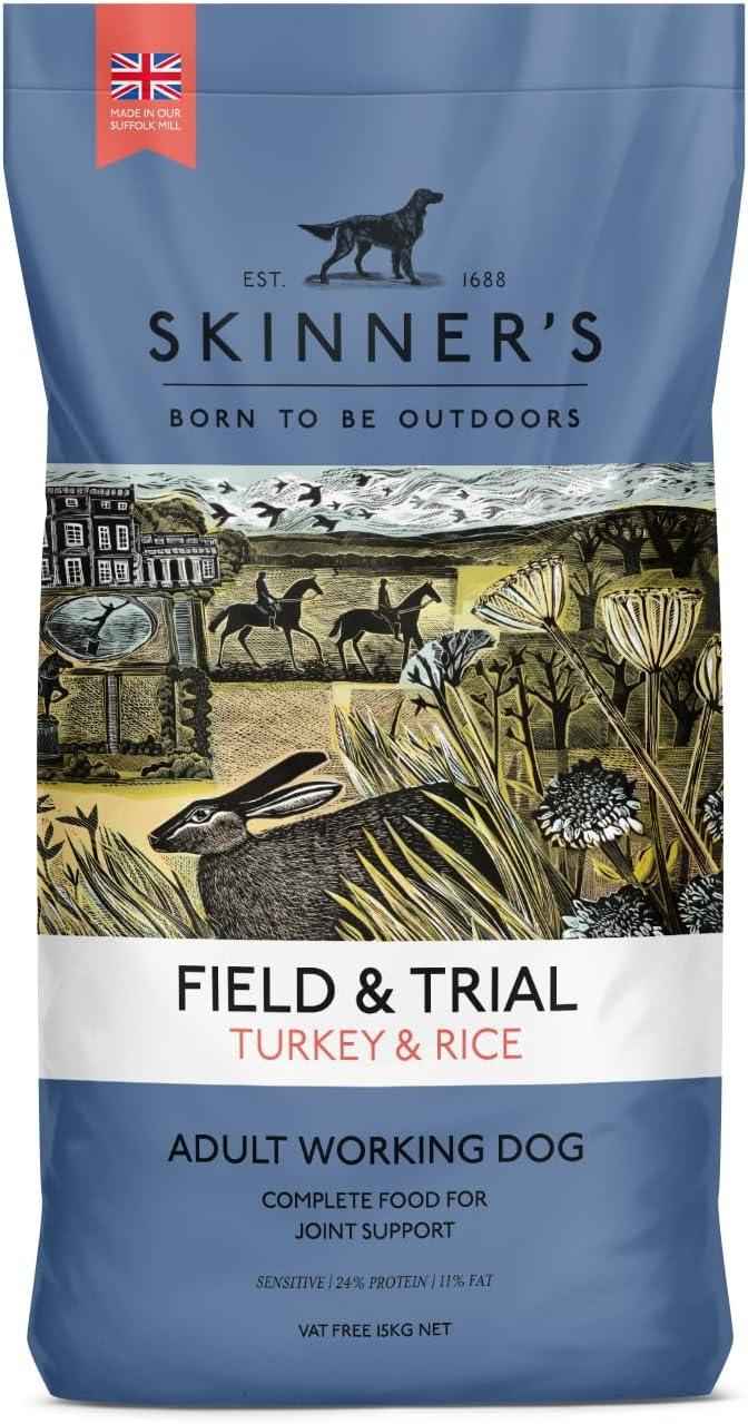 Skinner's Field & Trial Turkey & Rice 15kg sack of complete dry adult dog food
