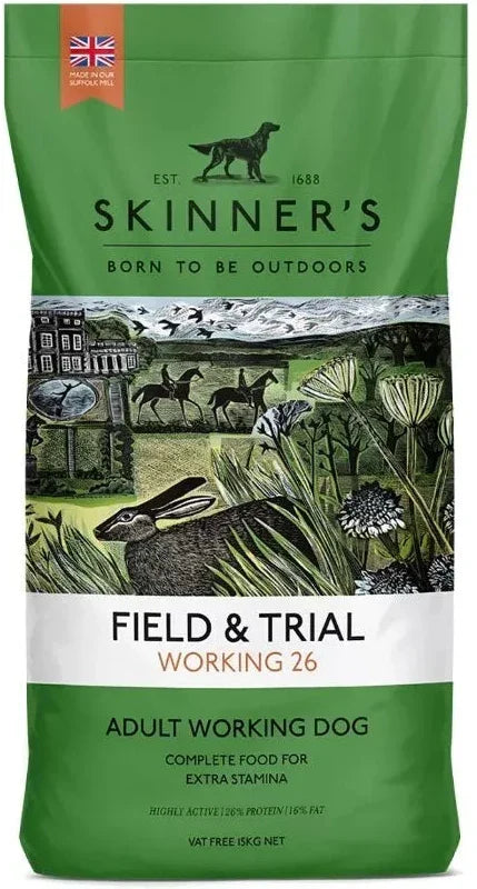 Skinner's Field & Trial Working 26 high energy complete dry dog food, 15kg bag