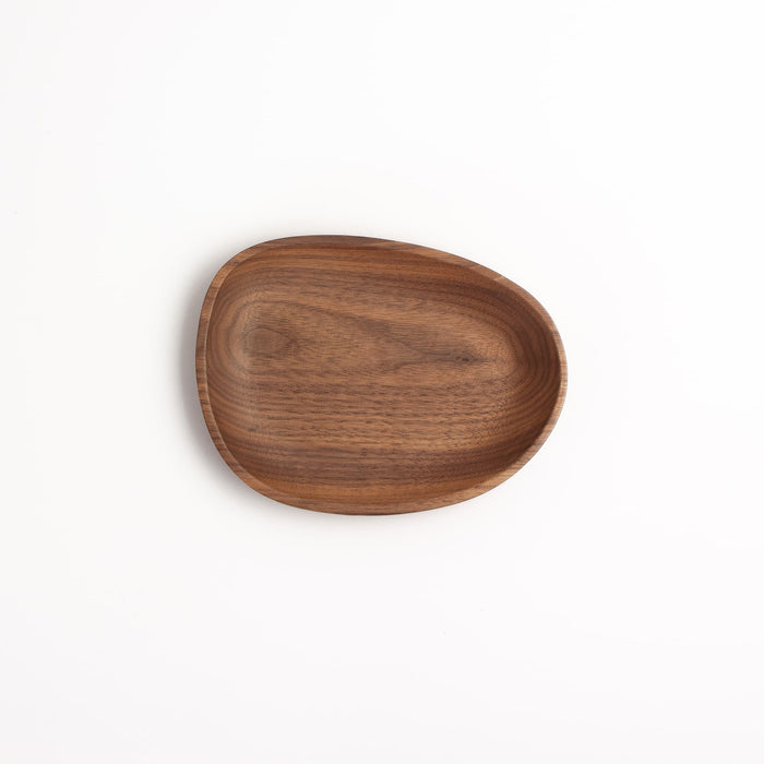 Small Walnut Pebble Tray - Wood Serving Tray