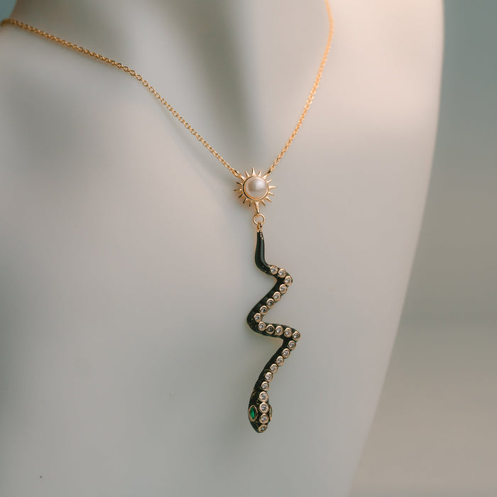 Solar Serpent Pearl Necklace