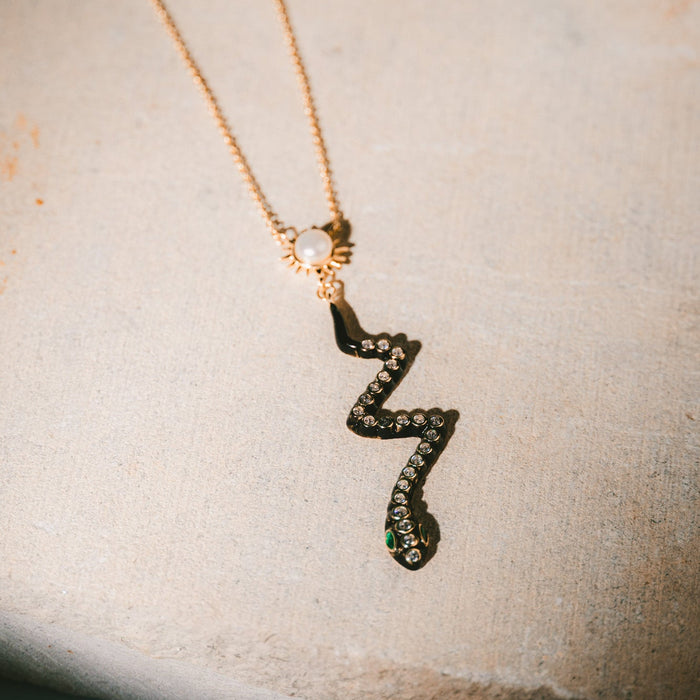 Solar Serpent Pearl Necklace