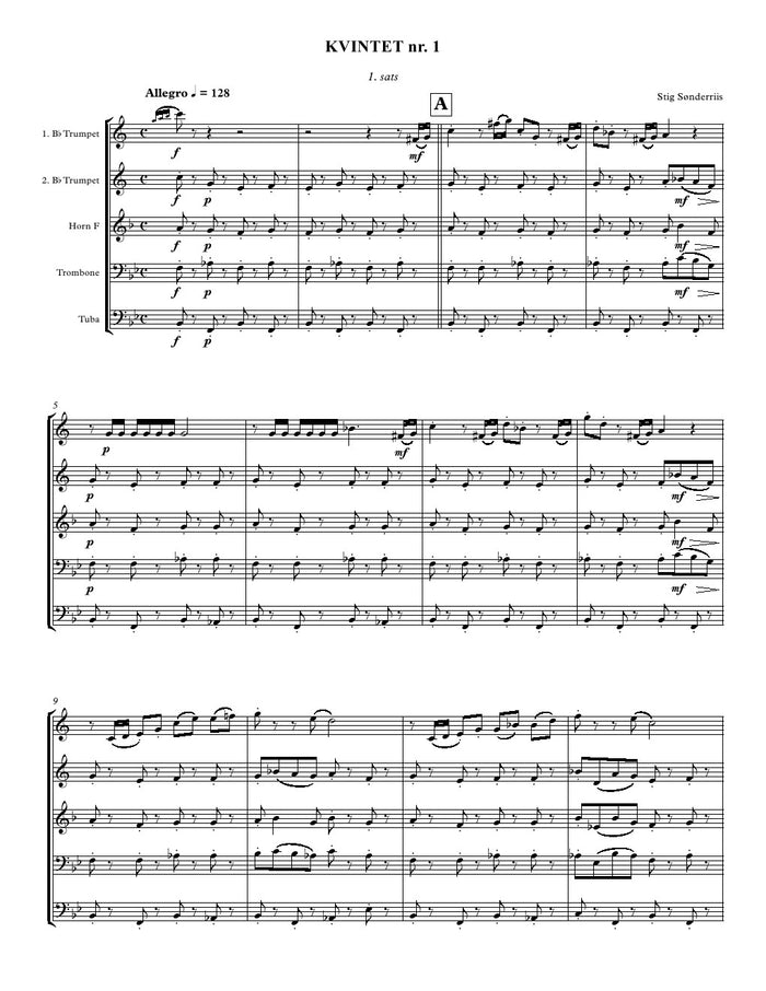 Sønderriis - Quintet 1 - Brass Quintet
