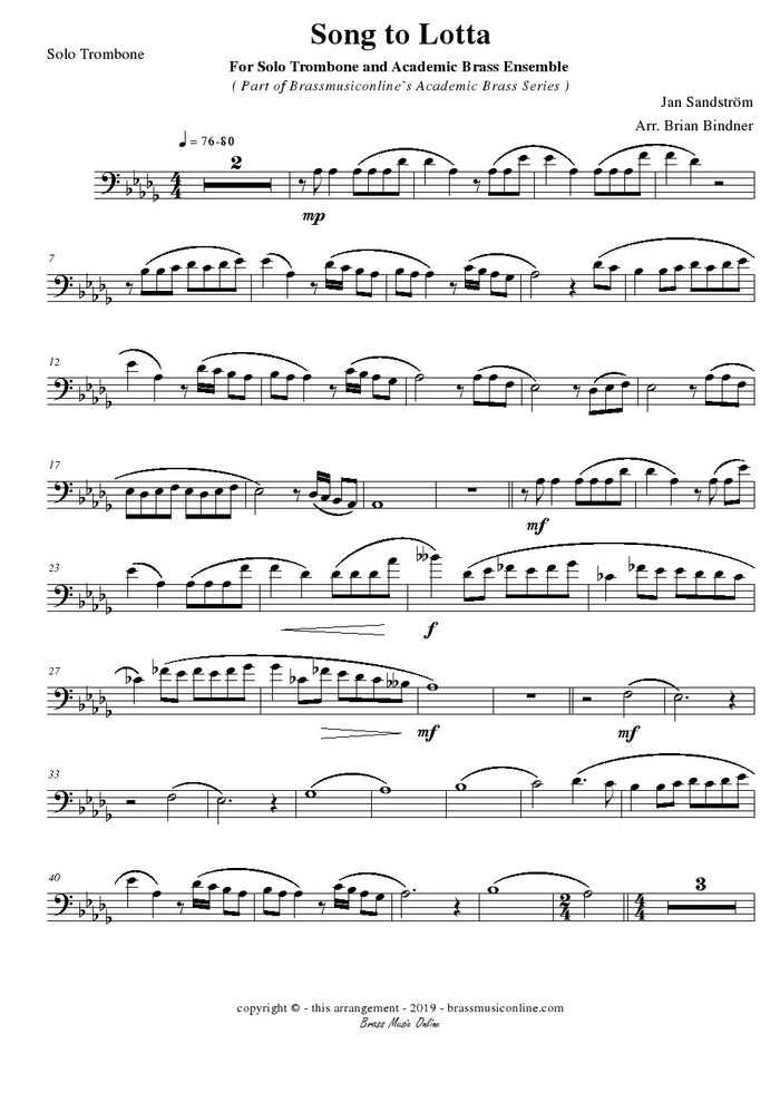 Song to Lotta - Trombone and Academic Brass Ensemble